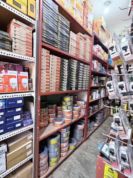 Stocked hardware shelves